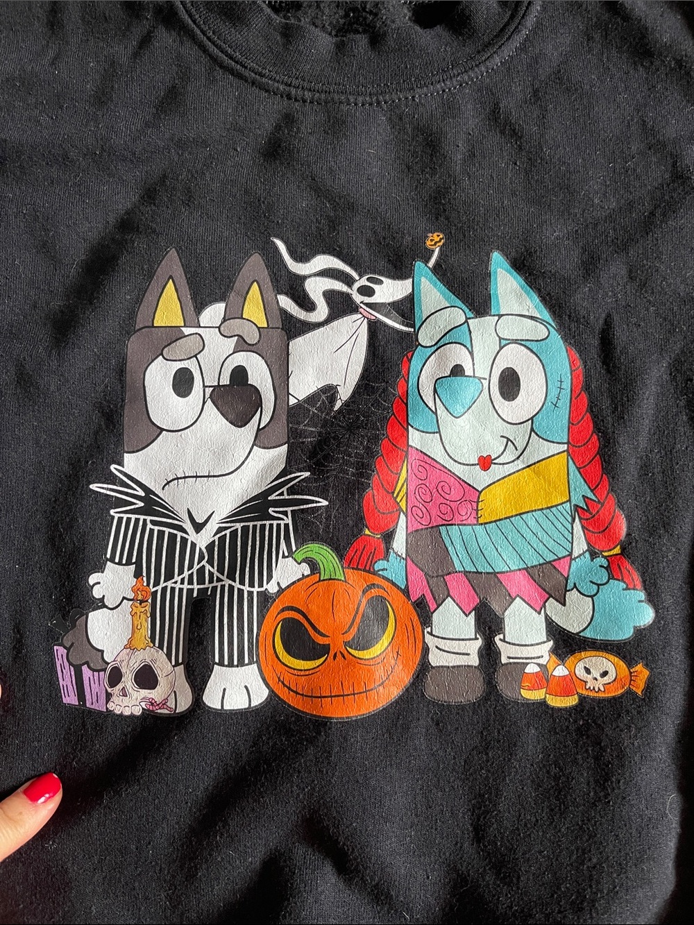 Kids Bluey/Nightmare  halloween sweatshirt youth Small